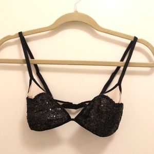 NWOT Victoria’s Secret sheer bra with sequins